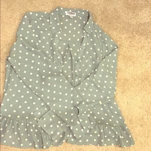 Polka dot button down blouse